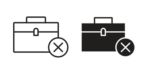 Unemployment icon, outline vector sign, linear and solid style pictogram isolated on white.