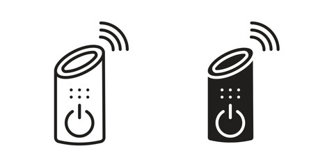 Smart speaker icon, outline vector sign, linear and solid style pictogram isolated on white.