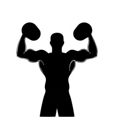 Collection of gym silhouette icon vectors featuring workout poses, fitness equipment, weightlifting, and exercise symbols in flat minimal style for health and sports designs