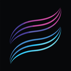 Obraz premium Abstract Neon Pink and Blue Curved Lines Design Element