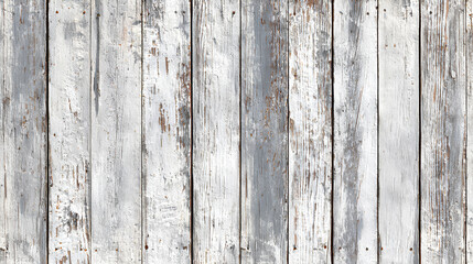Fototapeta premium Weathered Vertical White Wooden Planks Texture Background