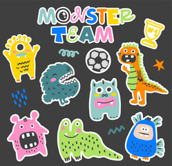 Print set with monsters 