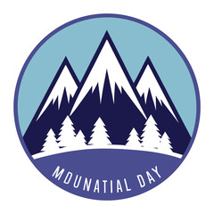 Obraz premium silhouette International Mountain Day on white background 