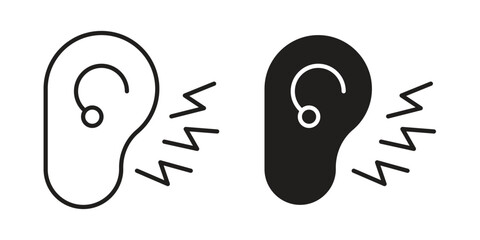 Otitis icon, outline vector sign, linear and solid style pictogram isolated on white.