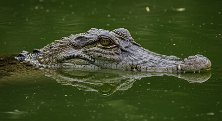 Obraz premium American alligators and crocodiles are dangerous predators, found as wildlife in the Florida Everglades