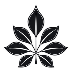 Obraz premium Black horse chestnut leaf silhouette