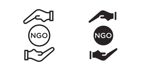 NGO icon, outline vector sign, linear and solid style pictogram isolated on white.