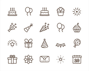 Birthday icon set