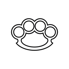 Brass knuckles bold line art vector illustration