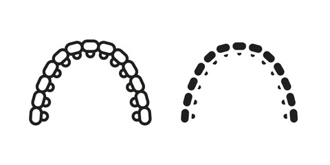 Lingual braces icon, outline vector sign, linear and solid style pictogram isolated on white.