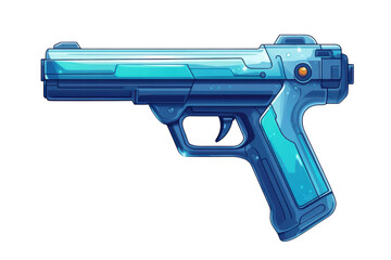 An enigmatic sci fi energy pistol gleaming with futuristic potential a symbol of advanced on transparent background