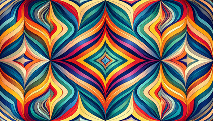 Vibrant Fluid Geometric Optical Illusion Pattern