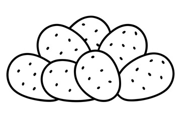Minimalist Potato Icon Set - 6 Line Art Vector Illustrations
