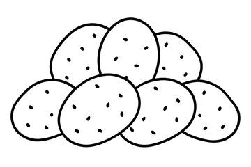 Minimalist Potato Icon Set - 6 Line Art Vector Illustrations