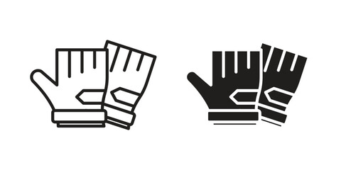 Fitness Gloves icon, outline vector sign, linear and solid style pictogram isolated on white.