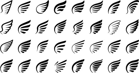 Collection of Elegant Wing Designs for icons Design