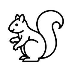 Squirrel outline vector drawing cute animal illustration rodent wildlife nature clip art design icon image