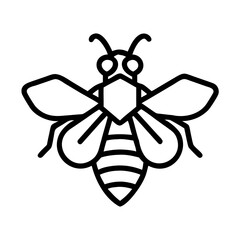 Outline honey bee illustration vector graphic design for beekeeping and nature enthusiasts art