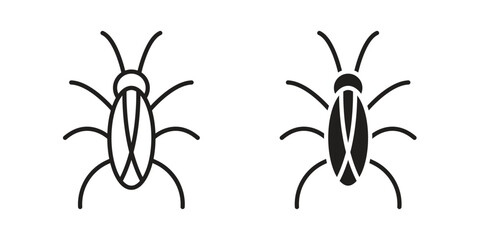 Cockroach icon, outline vector sign, linear and solid style pictogram isolated on white.