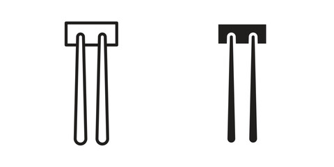 Chopsticks icon, outline vector sign, linear and solid style pictogram isolated on white.