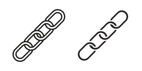 Chain icon, outline vector sign, linear and solid style pictogram isolated on white.