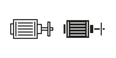 Car alternator icon, outline vector sign, linear and solid style pictogram isolated on white.