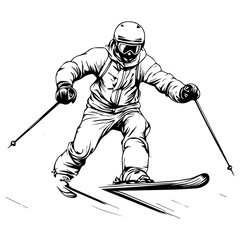 Jumping skier sport
