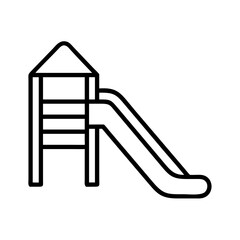 Slide playground equipment for kids outline vector illustration children's outdoor play area fun activity