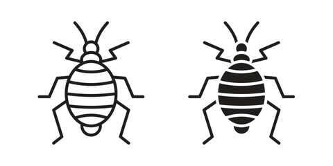 Bedbug icon, outline vector sign, linear and solid style pictogram isolated on white.