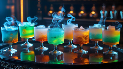 Obraz premium cocktails on the bar counter