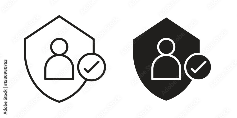 Fototapete Authentication icon, outline vector sign, linear and solid style pictogram isolated on white.