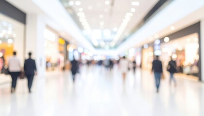 Blurred View Of Busy Shopping Mall