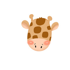 Cute Kawaii Giraffe Character Upside Down – Blushing Cartoon Animal
