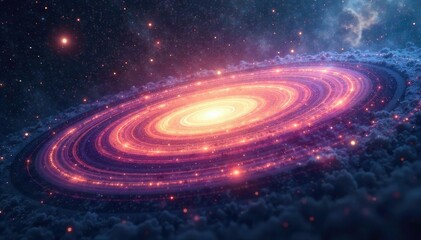 Obraz premium Mesmerizing Swirling Nebula Cosmic Dust and Gas Form Intricate Patterns in Deep Space, Reminiscent of Saturns Rings ? Perfect for Sci-Fi & Fantasy