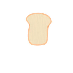 Hand Drawn Slice of White Bread &ndash; Cartoon Style Toast Illustration