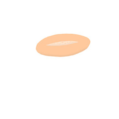 Hand Drawn Cream-Filled Flat Bun – Sweet Soft Bread Illustration