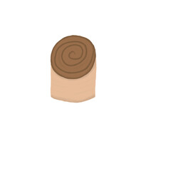 Hand Drawn Chocolate Swirl Roll – Cute Sweet Bread Illustration