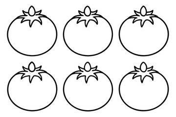 Minimalist Tomato Icon Set – 6 One-Line Vector Designs