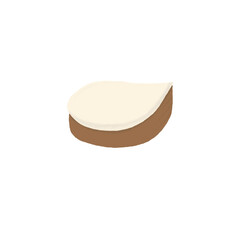 Hand Drawn Chocolate Bread with Cream Topping – Cute Bakery Illustration