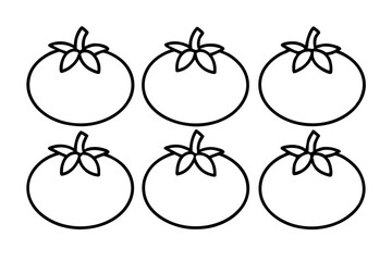Minimalist Tomato Icon Set – 6 One-Line Vector Designs