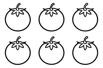 Minimalist Tomato Icon Set – 6 One-Line Vector Designs