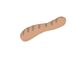 Baguette Bread Illustration – French Style Loaf