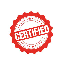 Red certified stamp with stars and jagged edges