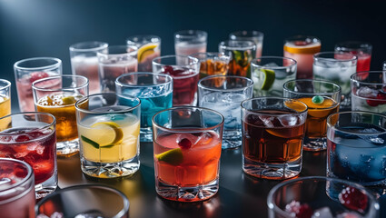 glasses with alcohol