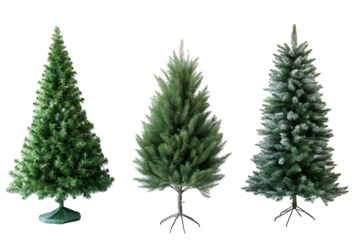 Comparison of three types of artificial christmas trees
