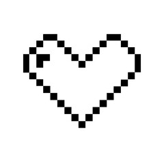 Pixel Art Heart Icon Design Retro Style Love Symbol, Simple 8-bit Heart for Digital Greetings and Valentine's Day, A minimalistic design of love