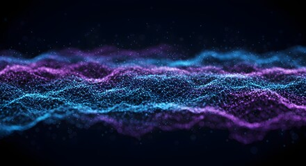 Abstract Wave of Particle Flow A Mesmerizing Display of Light and Color, perfect for modern wallpaper design or digital art projects.