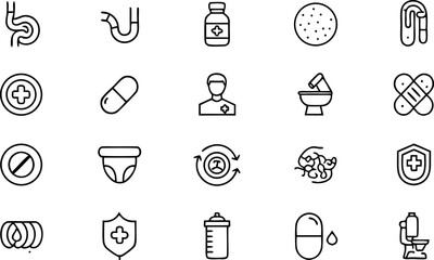 Medical Icons Collection Health Wellness and Sanitation Symbols