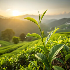 green tea bud and leaves green tea plantations an