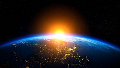 Obraz premium Earth rising from space (1)